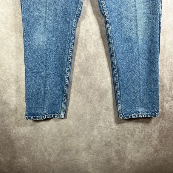 Vintage Levi's 505 Jeans Mens 36X29 Medium Wash Denim Straight Red Batwing 90s - Picture 4 of 13